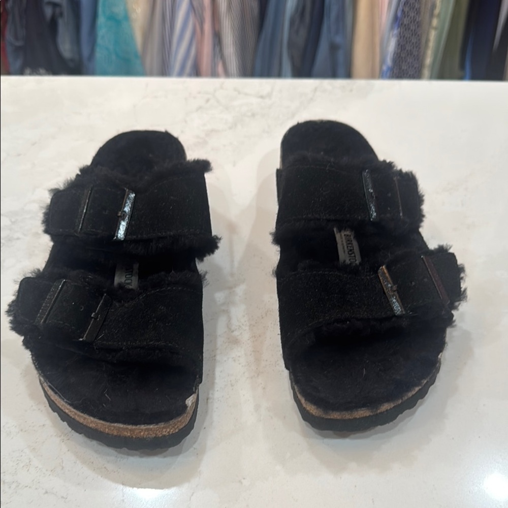 Birkenstock Black Flats with Contoured Footbed